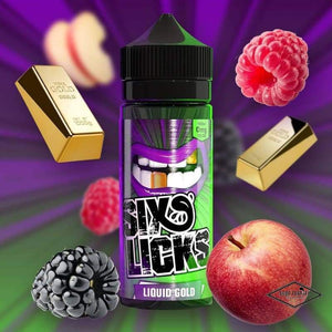 Six Licks 120ml - Liquid Gold Vape E-Liquid Online | Vapeorist