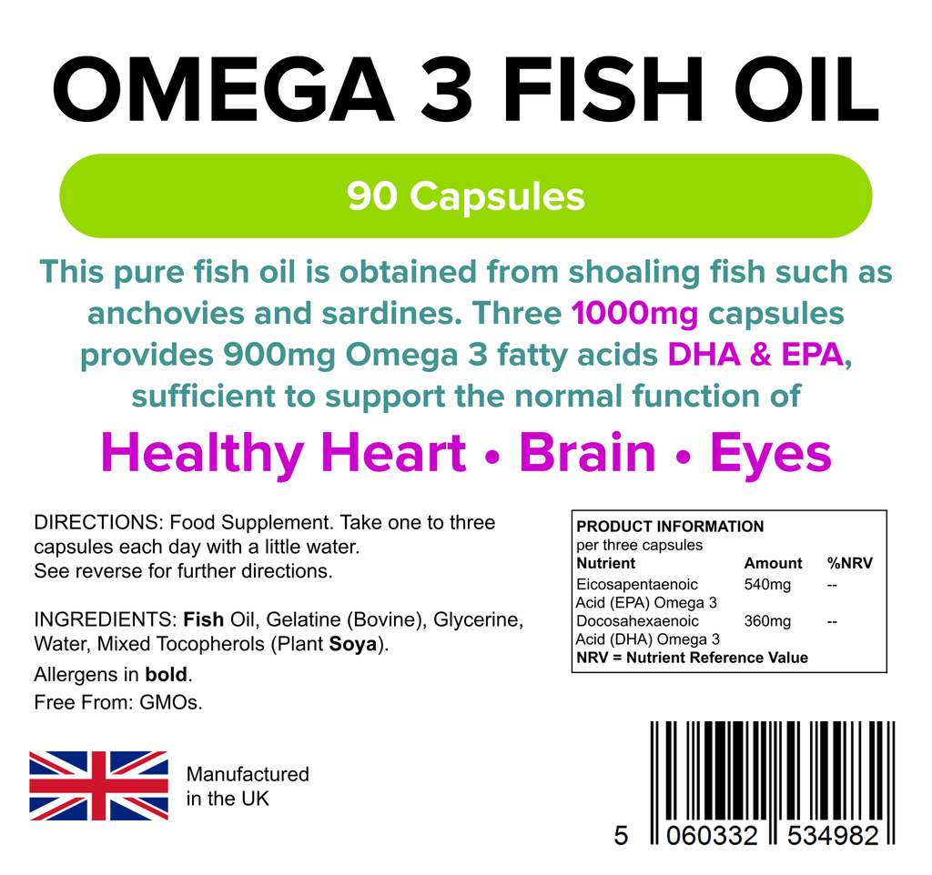 Omega 3 Fish Oil (30% DHA-EPA) Capsules 90 Capsules