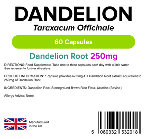 Dandelion 250mg Capsules (60 Capsules)
