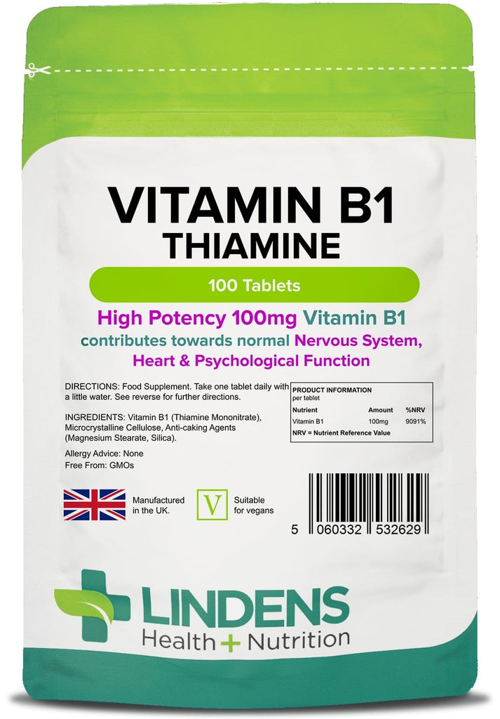 Vitamin B1 Thiamine 100mg Tablets 100 Tablets