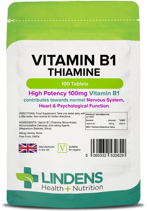 Vitamin B1 Thiamine 100mg Tablets 100 Tablets