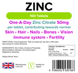 Zinc Citrate 50mg Tablets 100 Tablets